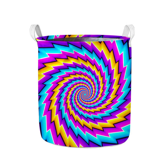 Twisted Spiral Moving Optical Illusion Collapsible Laundry Basket