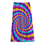 Twisted Spiral Moving Optical Illusion Cotton Front Slit Maxi Skirt