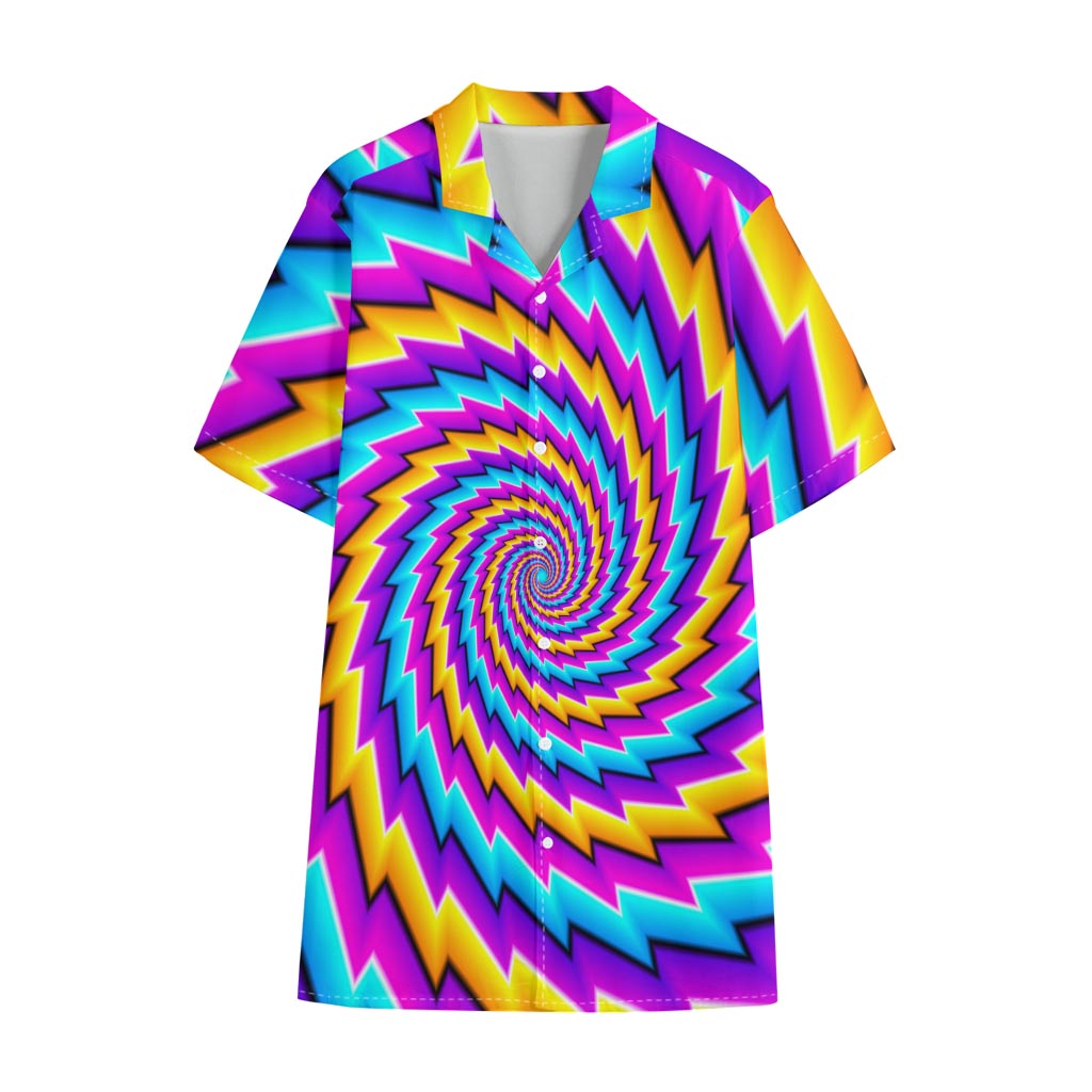 Twisted Spiral Moving Optical Illusion Cotton Hawaiian Shirt