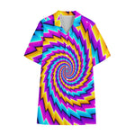 Twisted Spiral Moving Optical Illusion Cotton Hawaiian Shirt