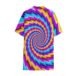 Twisted Spiral Moving Optical Illusion Cotton Hawaiian Shirt