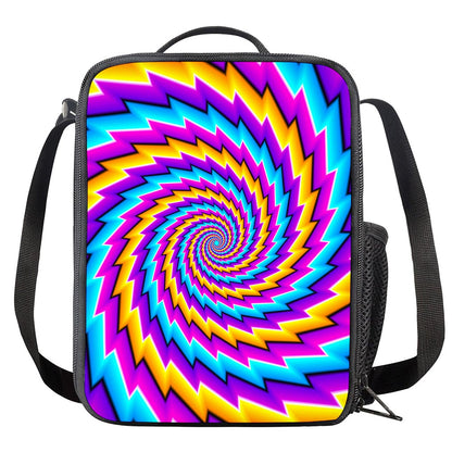 Twisted Spiral Moving Optical Illusion Crossbody Lunch Bag