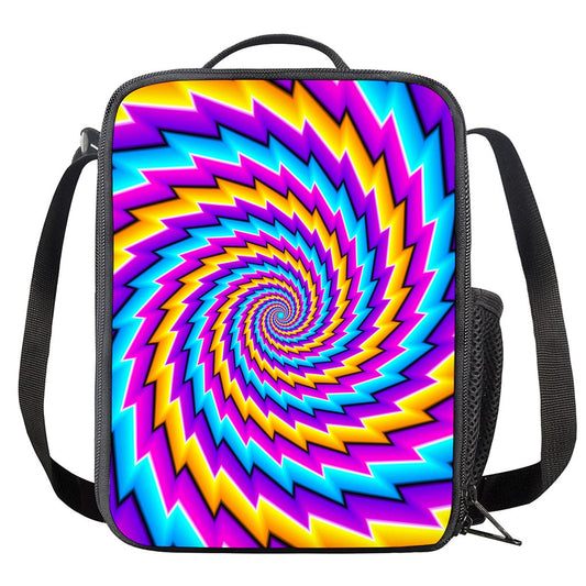 Twisted Spiral Moving Optical Illusion Crossbody Lunch Bag
