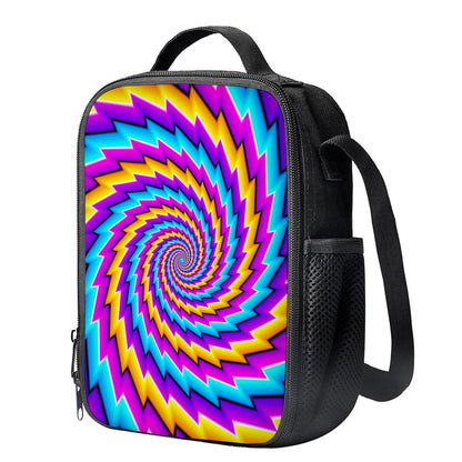 Twisted Spiral Moving Optical Illusion Crossbody Lunch Bag
