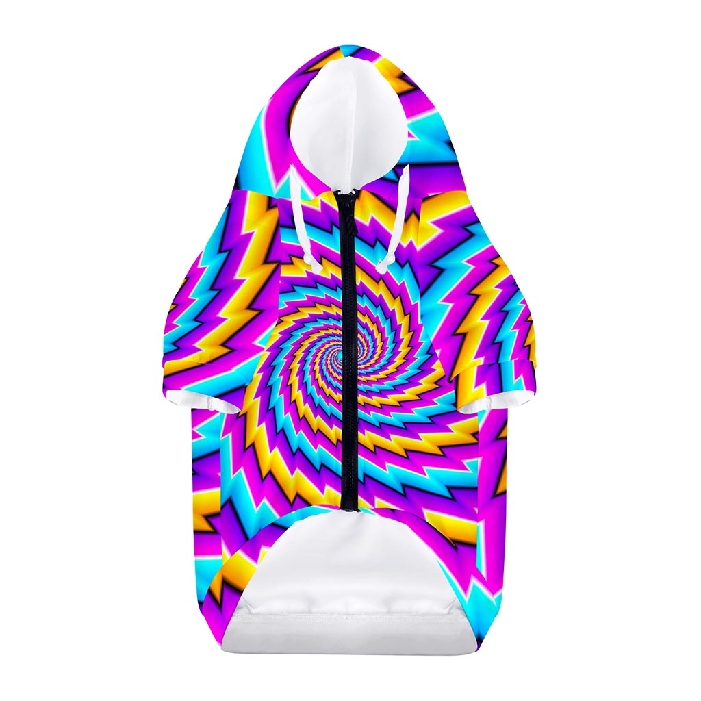 Twisted Spiral Moving Optical Illusion Dog Zip Up Hoodie