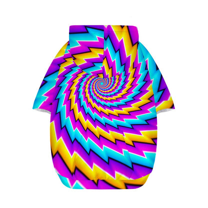 Twisted Spiral Moving Optical Illusion Dog Zip Up Hoodie