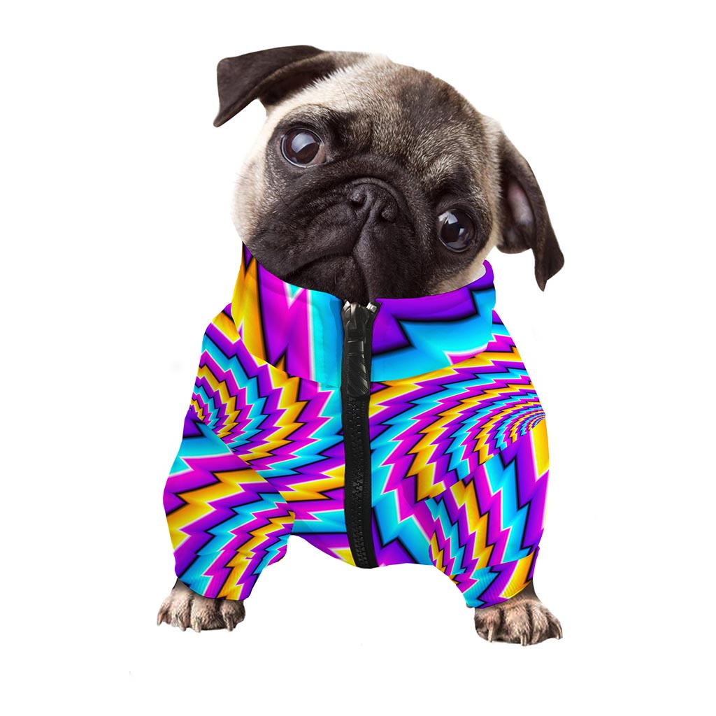 Twisted Spiral Moving Optical Illusion Dog Zip Up Jacket