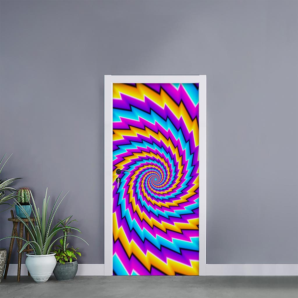 Twisted Spiral Moving Optical Illusion Door Sticker