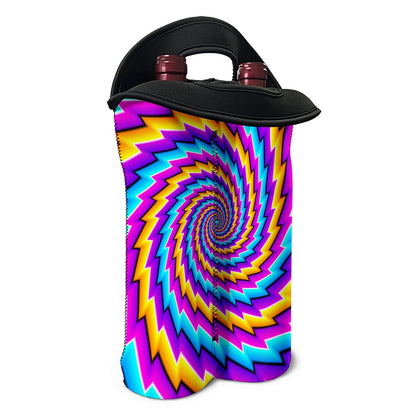 Twisted Spiral Moving Optical Illusion Double Neoprene Wine Tote