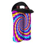 Twisted Spiral Moving Optical Illusion Double Neoprene Wine Tote