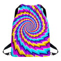 Twisted Spiral Moving Optical Illusion Drawstring Backpack