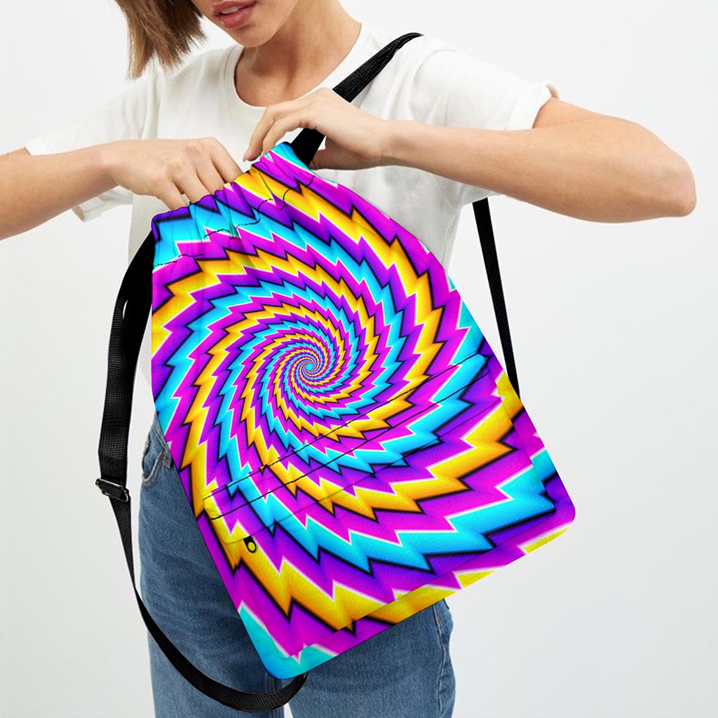 Twisted Spiral Moving Optical Illusion Drawstring Backpack