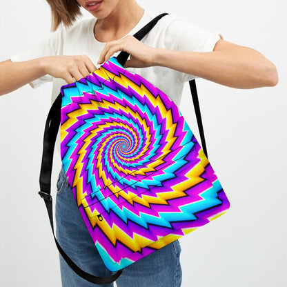 Twisted Spiral Moving Optical Illusion Drawstring Backpack