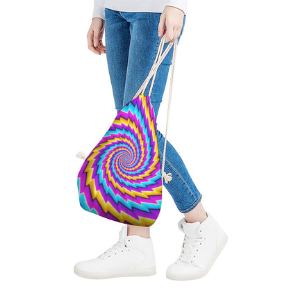 Twisted Spiral Moving Optical Illusion Drawstring Bag