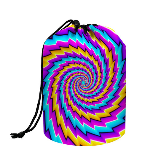 Twisted Spiral Moving Optical Illusion Drawstring Makeup Bag