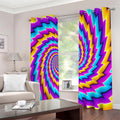 Twisted Spiral Moving Optical Illusion Extra Wide Grommet Curtains