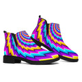 Twisted Spiral Moving Optical Illusion Flat Ankle Boots