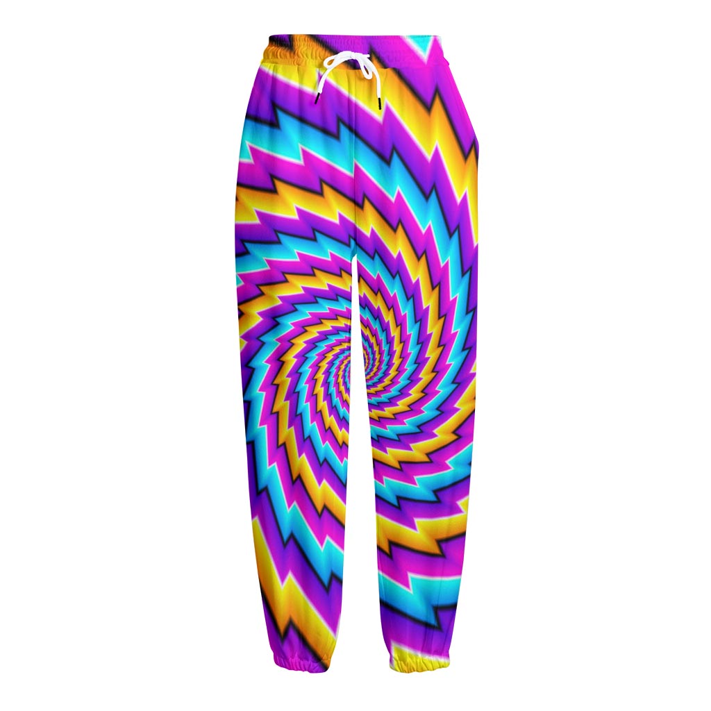 Twisted Spiral Moving Optical Illusion Fleece Lined Knit Pants