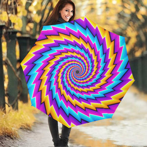 Twisted Spiral Moving Optical Illusion Foldable Umbrella