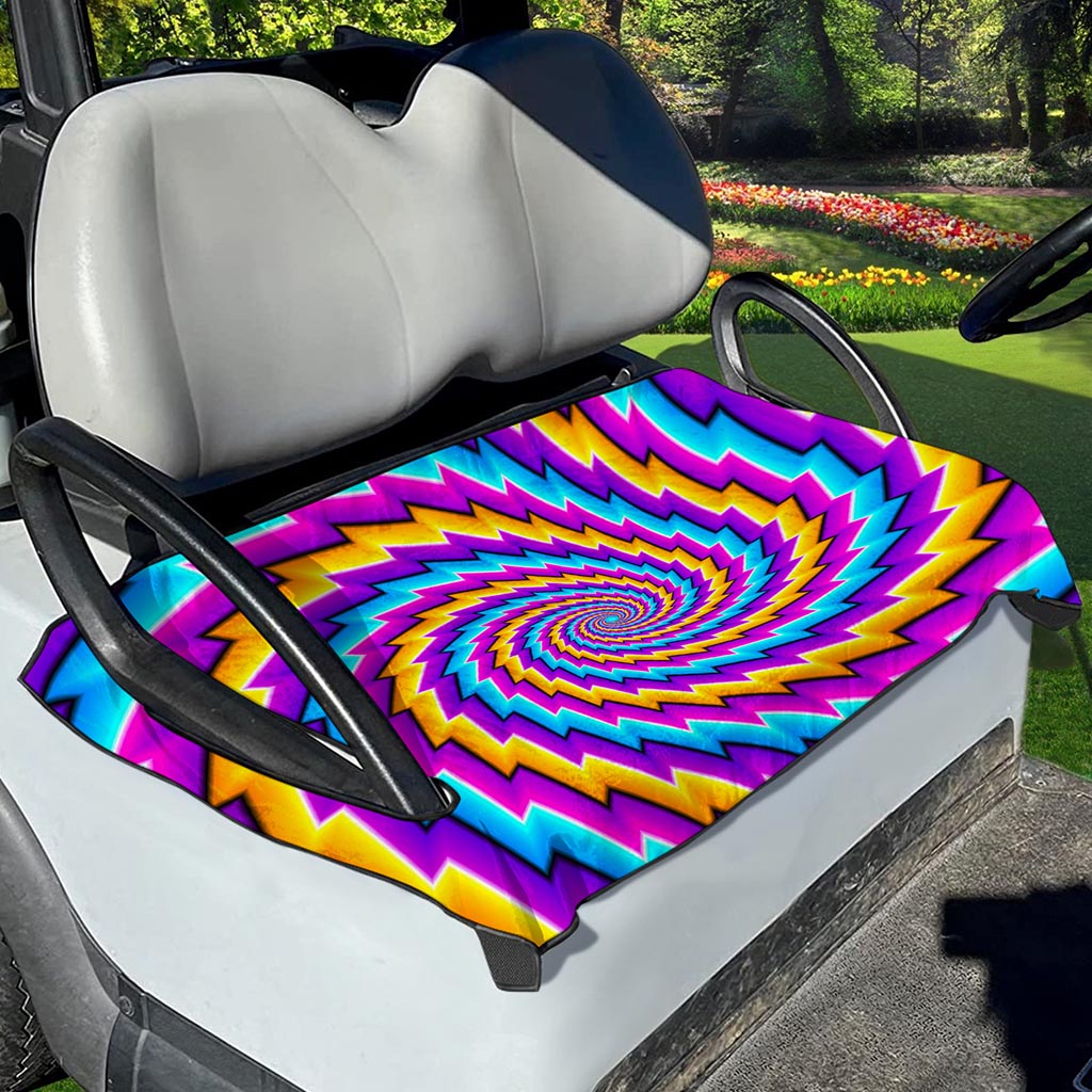 Twisted Spiral Moving Optical Illusion Golf Cart Seat Cover