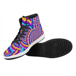Twisted Spiral Moving Optical Illusion High Top Leather Sneakers