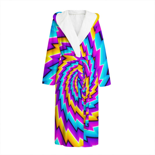 Twisted Spiral Moving Optical Illusion Hooded Bathrobe