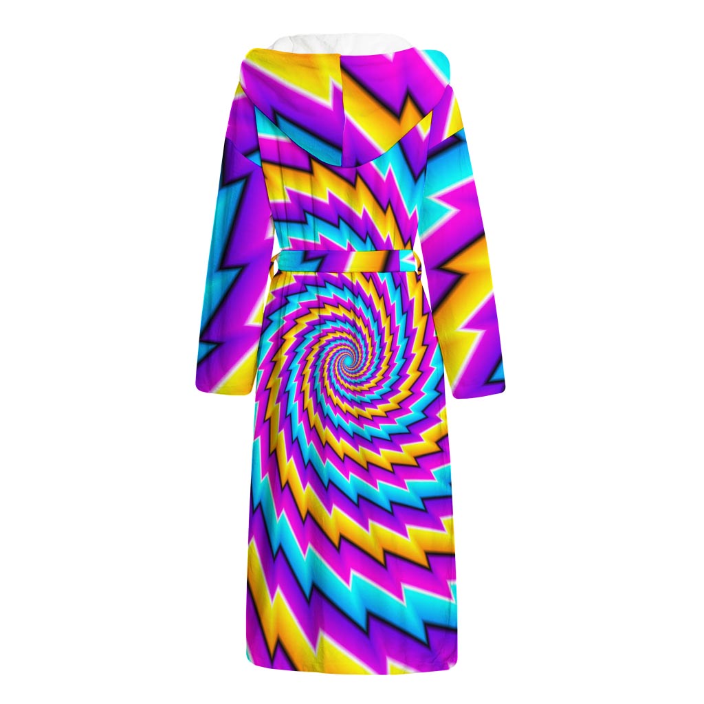 Twisted Spiral Moving Optical Illusion Hooded Bathrobe