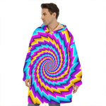Twisted Spiral Moving Optical Illusion Hoodie Blanket