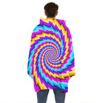 Twisted Spiral Moving Optical Illusion Hoodie Blanket