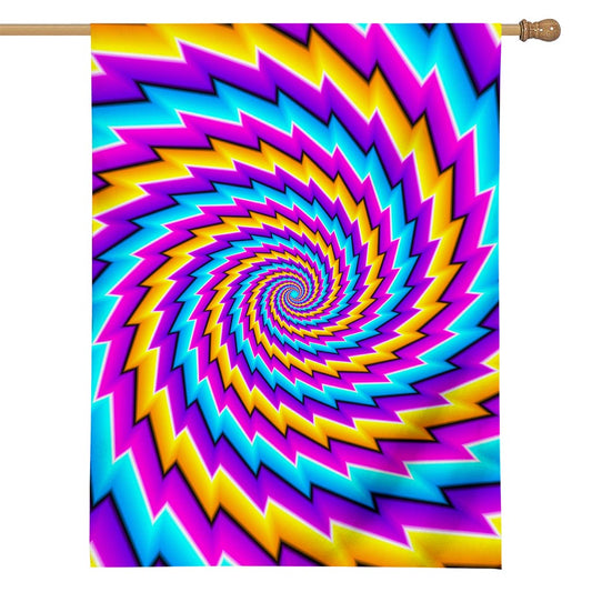 Twisted Spiral Moving Optical Illusion House Flag