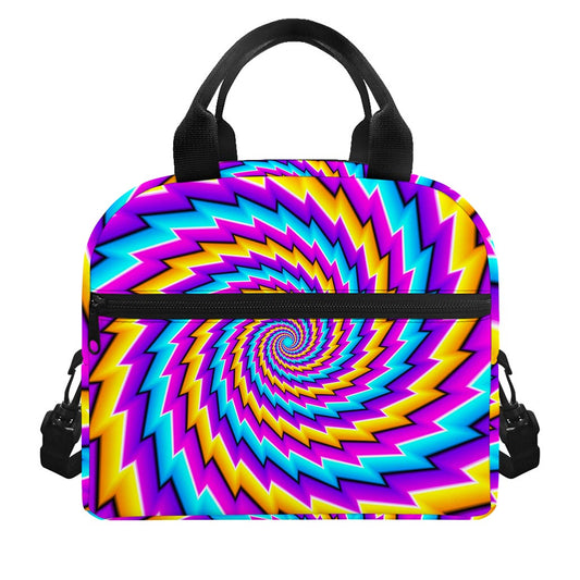 Twisted Spiral Moving Optical Illusion Insulated Lunch Bag