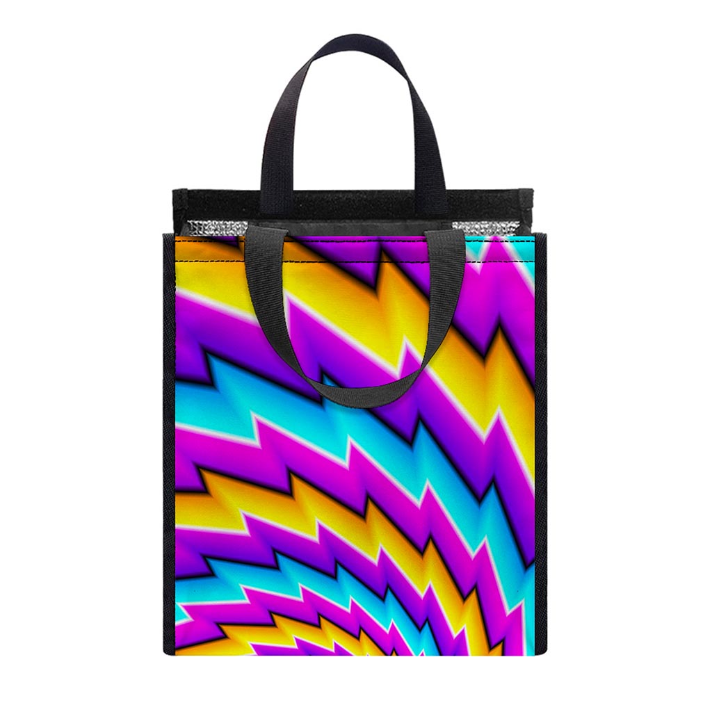 Twisted Spiral Moving Optical Illusion Insulated Lunch Tote