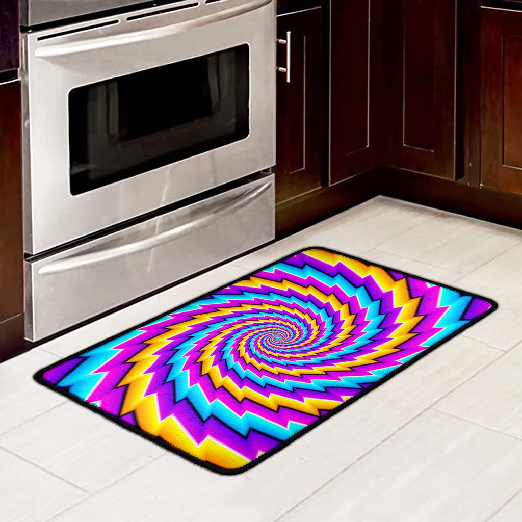 Twisted Spiral Moving Optical Illusion Kitchen Mat