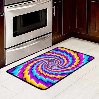 Twisted Spiral Moving Optical Illusion Kitchen Mat