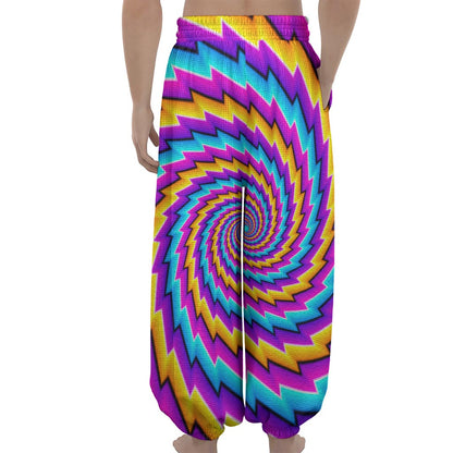 Twisted Spiral Moving Optical Illusion Lantern Pants