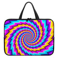 Twisted Spiral Moving Optical Illusion Laptop Sleeve With Handle
