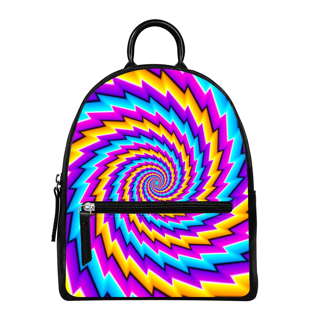 Twisted Spiral Moving Optical Illusion Leather Backpack