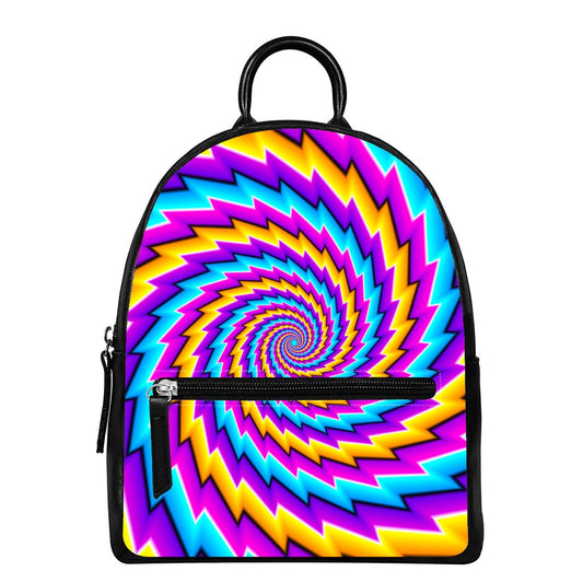 Twisted Spiral Moving Optical Illusion Leather Backpack