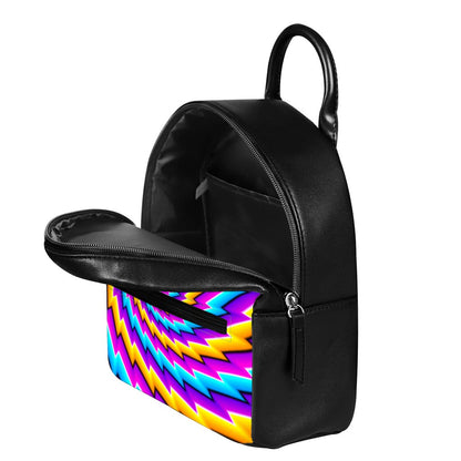 Twisted Spiral Moving Optical Illusion Leather Backpack