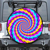 Twisted Spiral Moving Optical Illusion Leather Spare Tire Cover