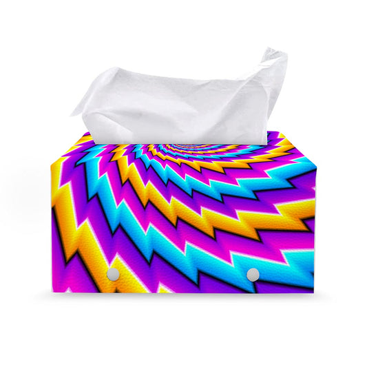 Twisted Spiral Moving Optical Illusion Leather Tissue Box Cover