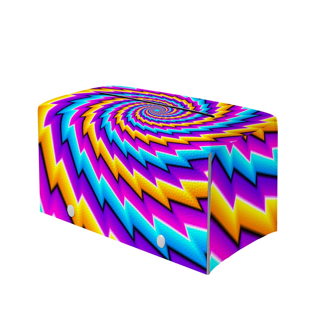 Twisted Spiral Moving Optical Illusion Leather Tissue Box Cover