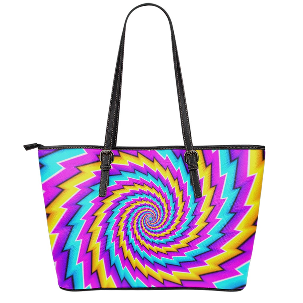 Twisted Spiral Moving Optical Illusion Leather Tote Bag