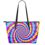 Twisted Spiral Moving Optical Illusion Leather Tote Bag