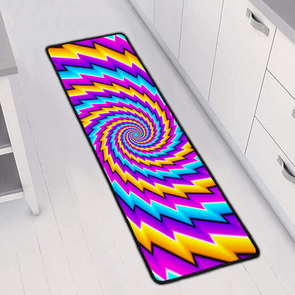 Twisted Spiral Moving Optical Illusion Long Kitchen Mat