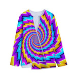 Twisted Spiral Moving Optical Illusion Long Sleeve Short Coat