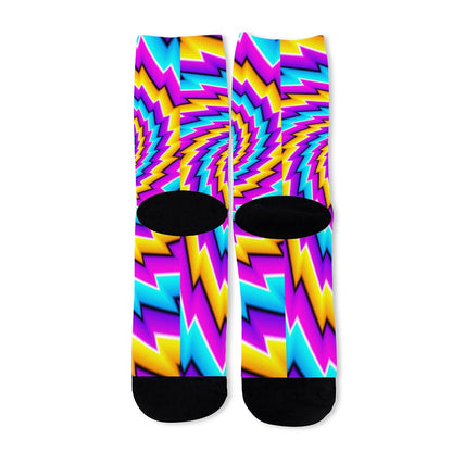 Twisted Spiral Moving Optical Illusion Long Socks