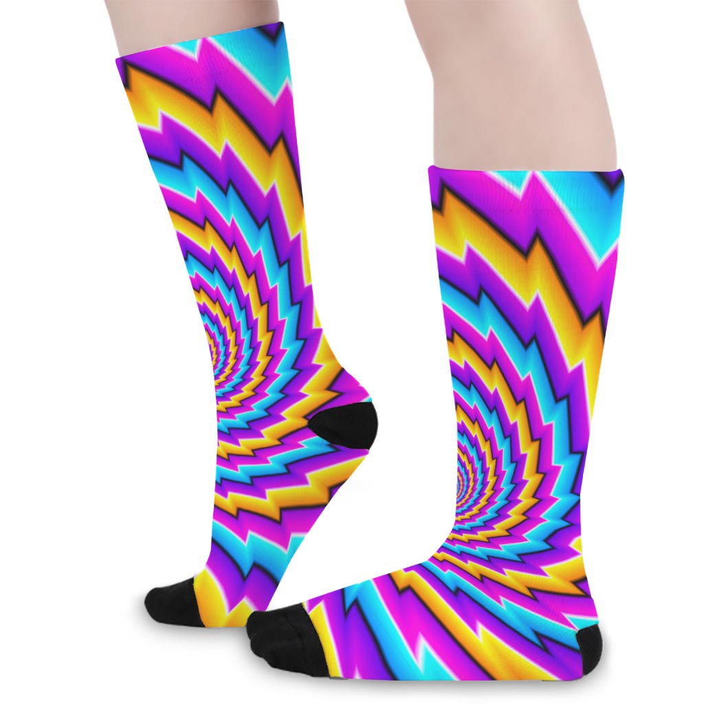 Twisted Spiral Moving Optical Illusion Long Socks