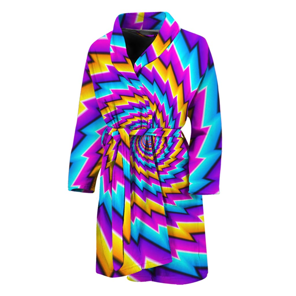 Twisted Spiral Moving Optical Illusion Men's Bathrobe