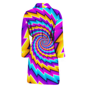 Twisted Spiral Moving Optical Illusion Men's Bathrobe